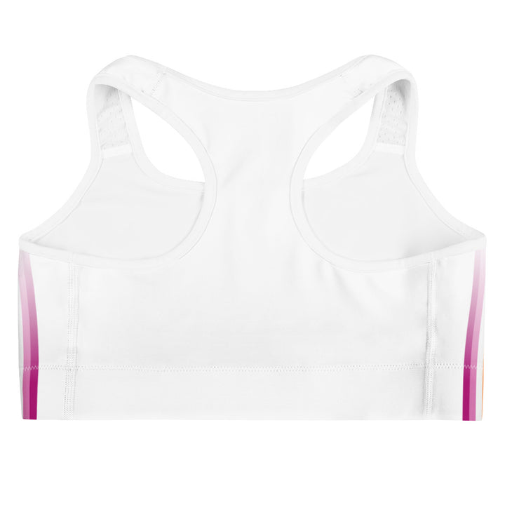 Lesbian Pride Flag Side Fade White Sports Bra Sports Bras The Rainbow Stores