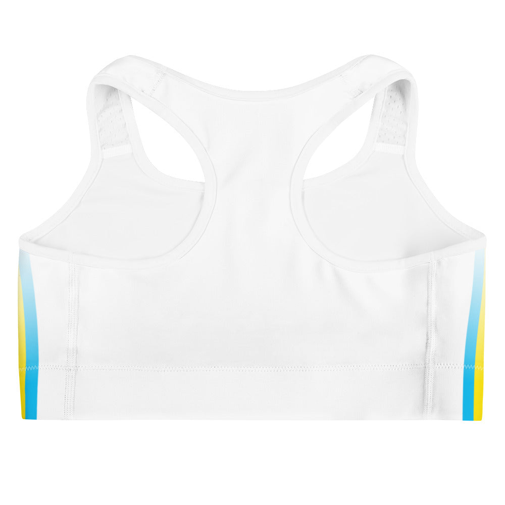 Pansexual Pride Flag Side Fade White Sports Bra Sports Bras The Rainbow Stores