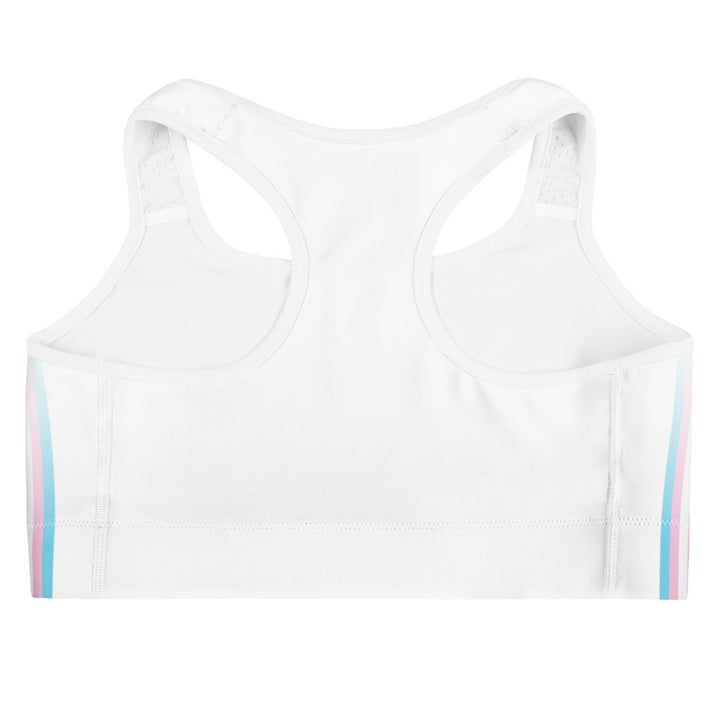 Trans Pride Flag Side Fade White Sports Bra Sports Bras The Rainbow Stores