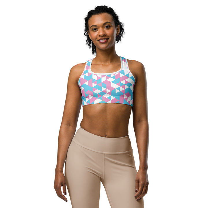 Trans Pride Triangles Sports Bra Sports Bras The Rainbow Stores