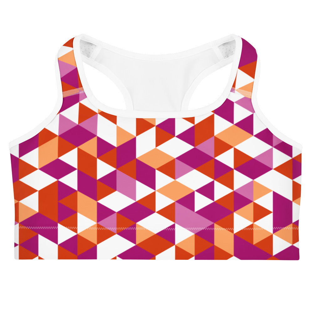 Lesbian Pride Triangles Sports Bra Sports Bras The Rainbow Stores