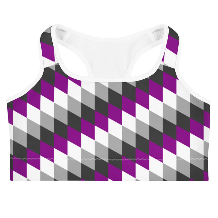 Asexual Pride Flag Diamonds Sports Bra Sports Bras The Rainbow Stores