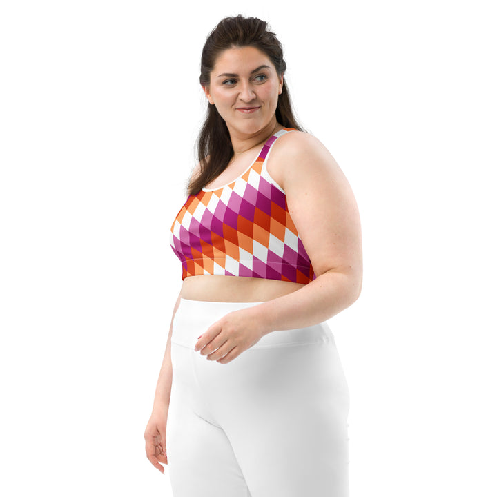 Lesbian Pride Flag Diamonds Sports Bra Sports Bras The Rainbow Stores
