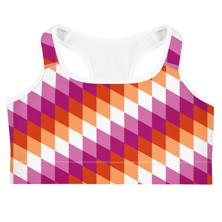 Lesbian Pride Flag Diamonds Sports Bra Sports Bras The Rainbow Stores