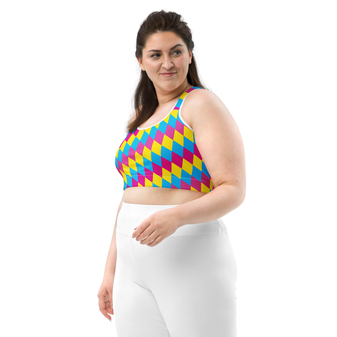 Pansexual Pride Flag Diamonds Sports Bra Sports Bras The Rainbow Stores