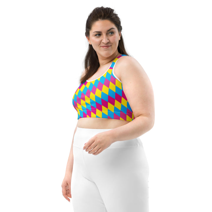 Pansexual Pride Flag Diamonds Sports Bra Sports Bras The Rainbow Stores