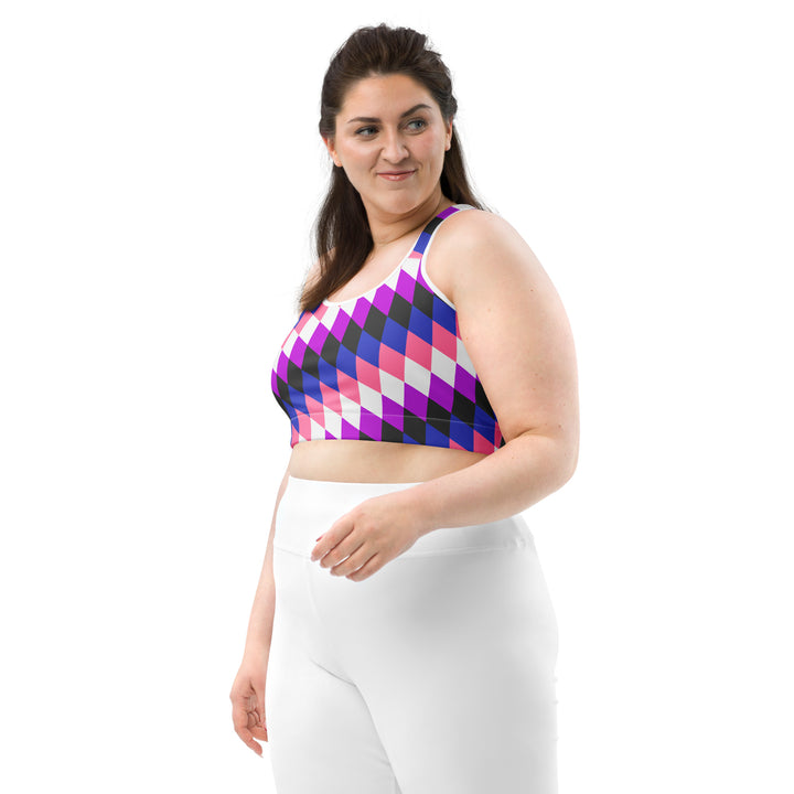 Gender Fluid Pride Flag Diamonds Sports Bra Sports Bras The Rainbow Stores