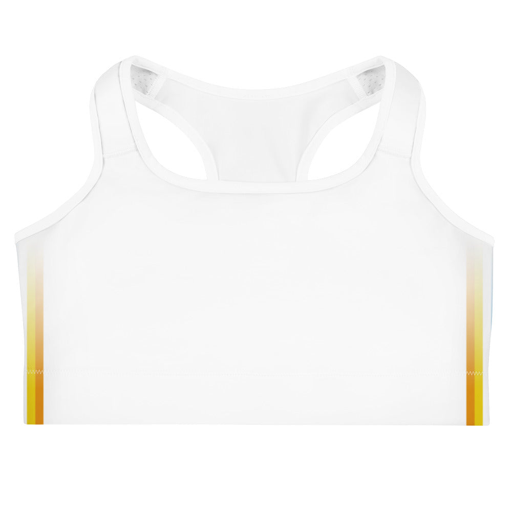 Aroace Pride Flag Side Fade White Sports Bra Sports Bras The Rainbow Stores
