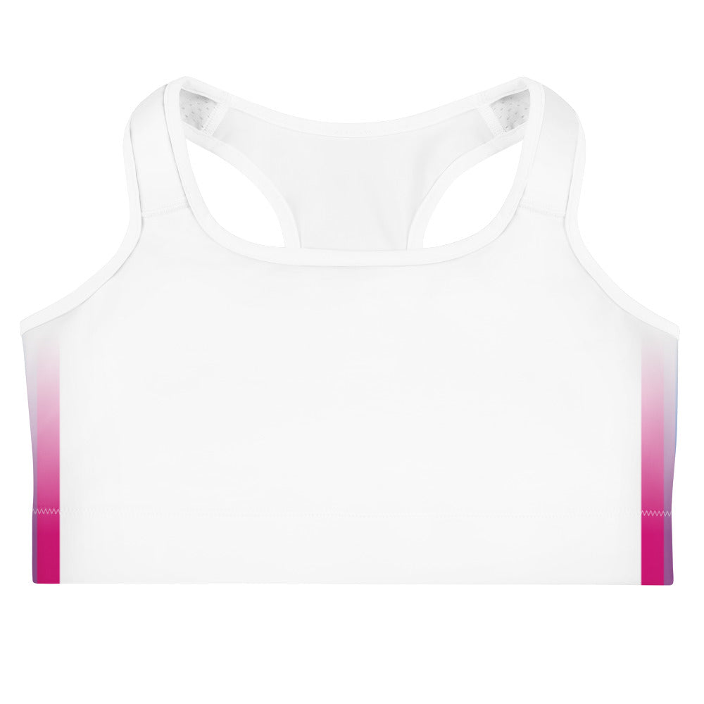 Bisexual Pride Flag Side Fade White Sports Bra Sports Bras The Rainbow Stores