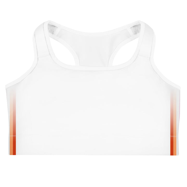 Lesbian Pride Flag Side Fade White Sports Bra Sports Bras The Rainbow Stores