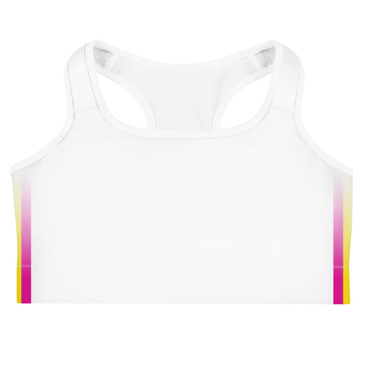 Pansexual Pride Flag Side Fade White Sports Bra Sports Bras The Rainbow Stores