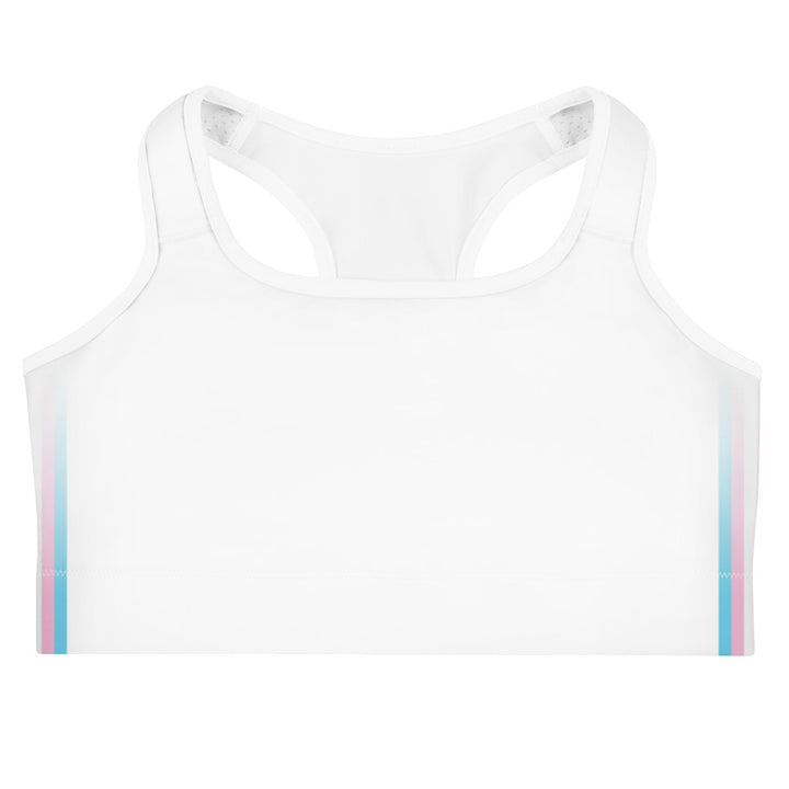 Trans Pride Flag Side Fade White Sports Bra Sports Bras The Rainbow Stores
