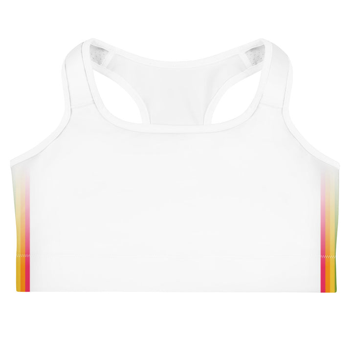 Rainbow Pride Flag Side Fade White Sports Bra Sports Bras The Rainbow Stores