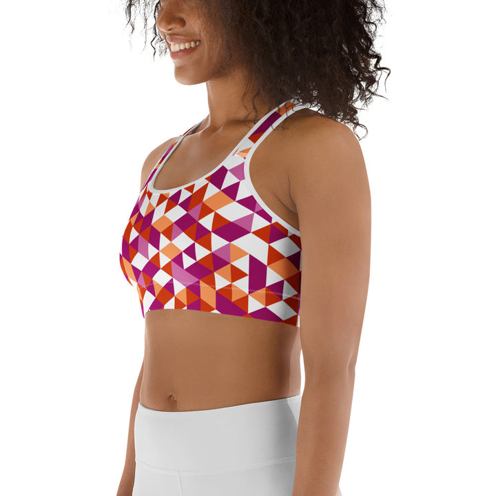 Lesbian Pride Triangles Sports Bra Sports Bras The Rainbow Stores