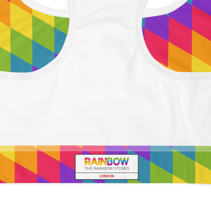 Rainbow Pride Flag Diamonds Sports Bra Sports Bras The Rainbow Stores