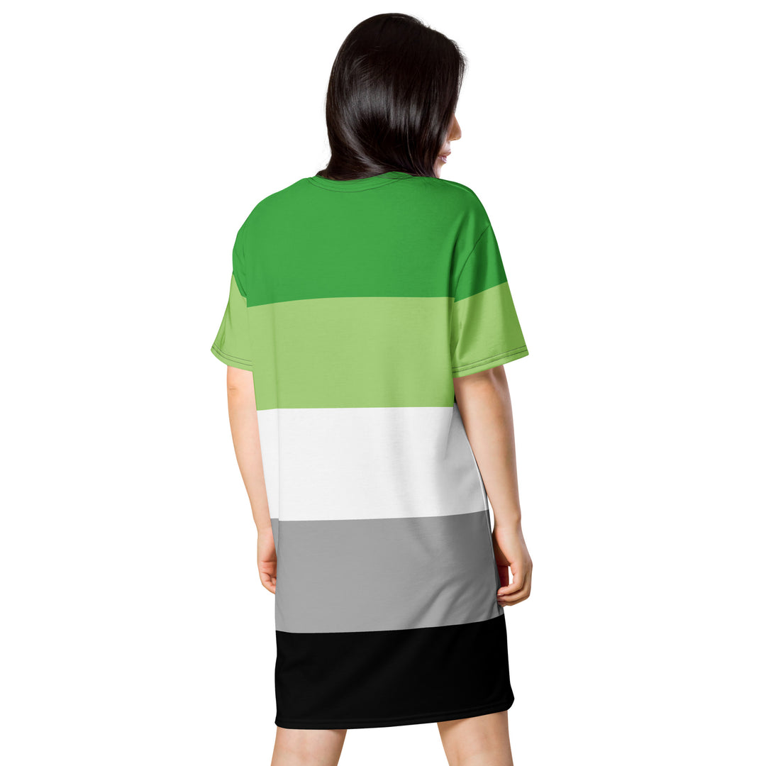 Aromantic Pride Flag T-shirt Dress Dresses The Rainbow Stores