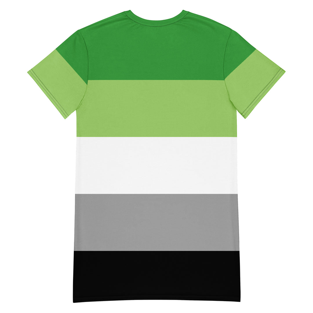 Aromantic Pride Flag T-shirt Dress Dresses The Rainbow Stores