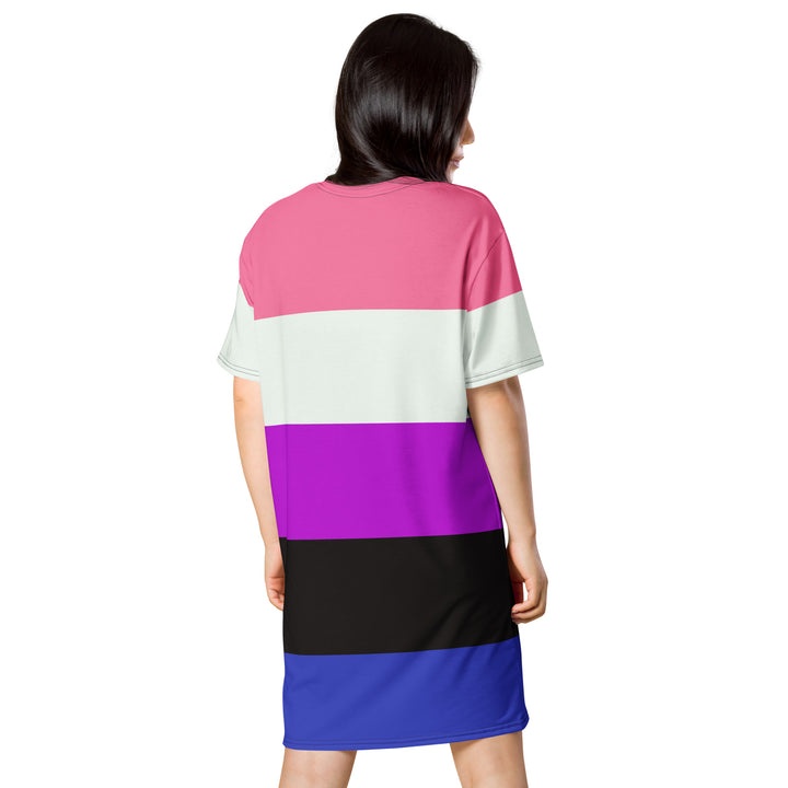 Gender Fluid Pride Flag T-shirt Dress Dresses The Rainbow Stores