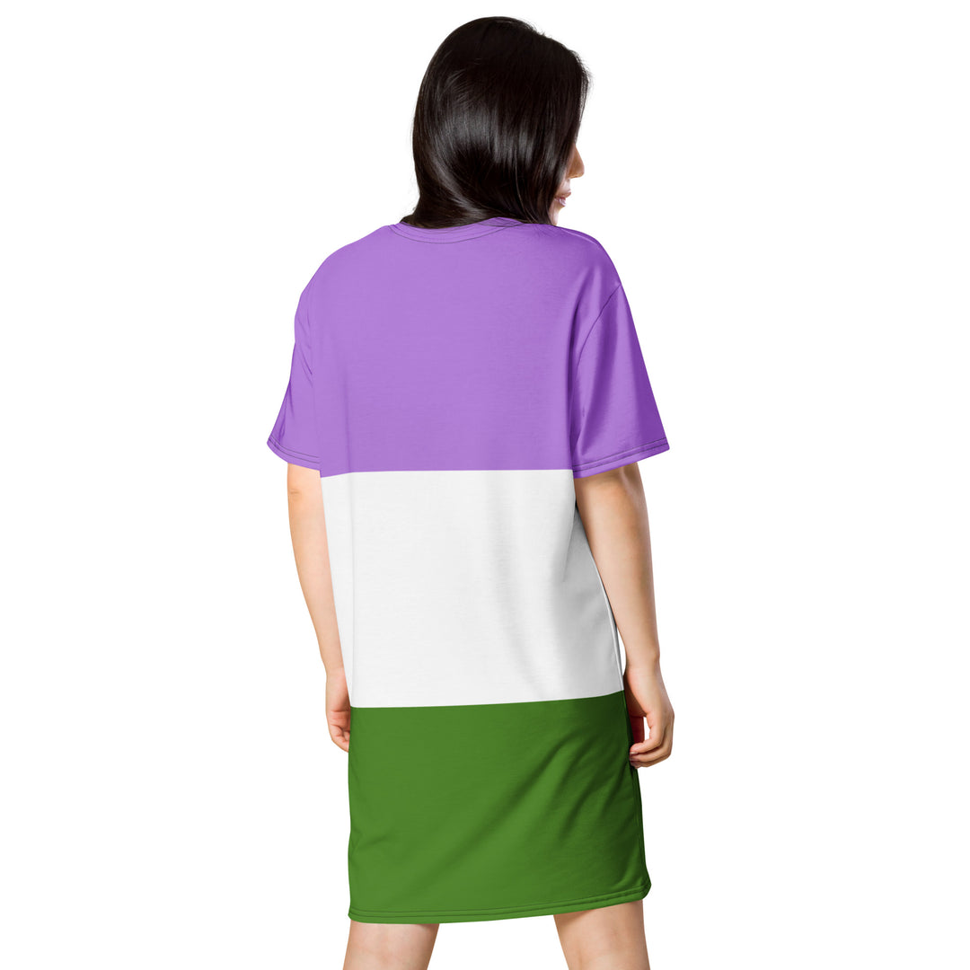 Genderqueer Pride Flag T-shirt Dress Dresses The Rainbow Stores