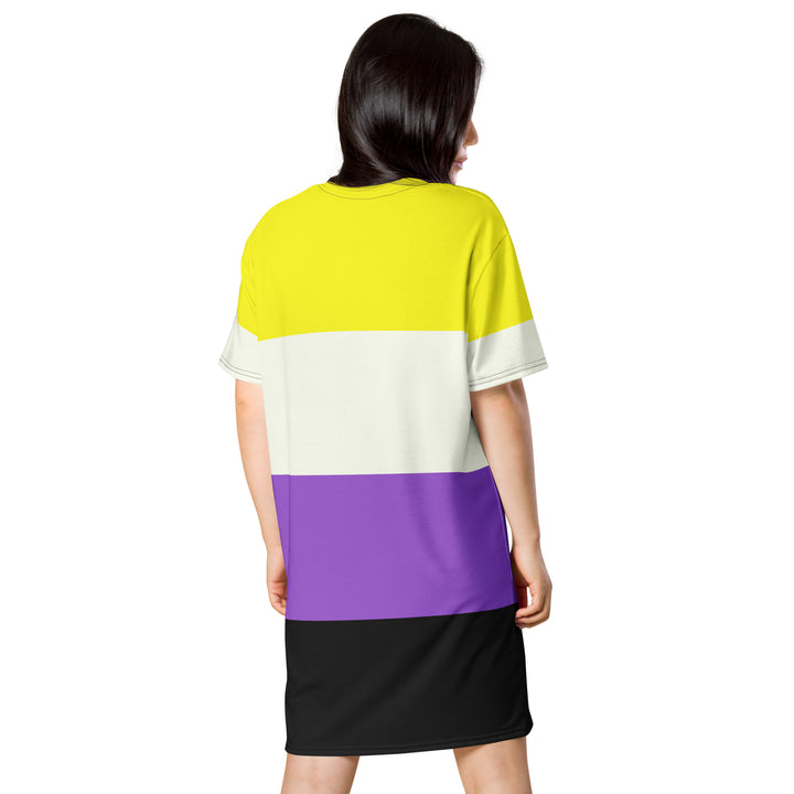 Non Binary Pride Flag T-shirt Dress Dresses The Rainbow Stores