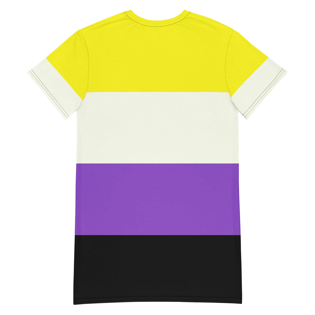 Non Binary Pride Flag T-shirt Dress Dresses The Rainbow Stores