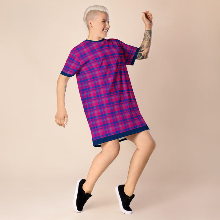 Bisexual Tartan T-shirt Dress Dresses The Rainbow Stores