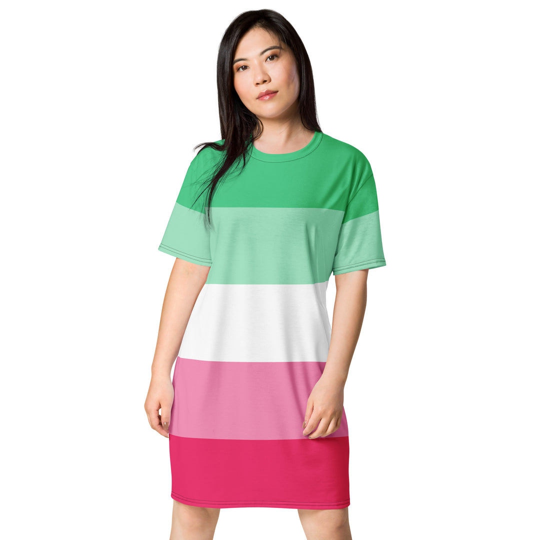 Abrosexual Pride Flag T-shirt Dress Dresses The Rainbow Stores