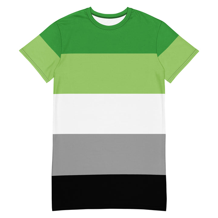 Aromantic Pride Flag T-shirt Dress Dresses The Rainbow Stores
