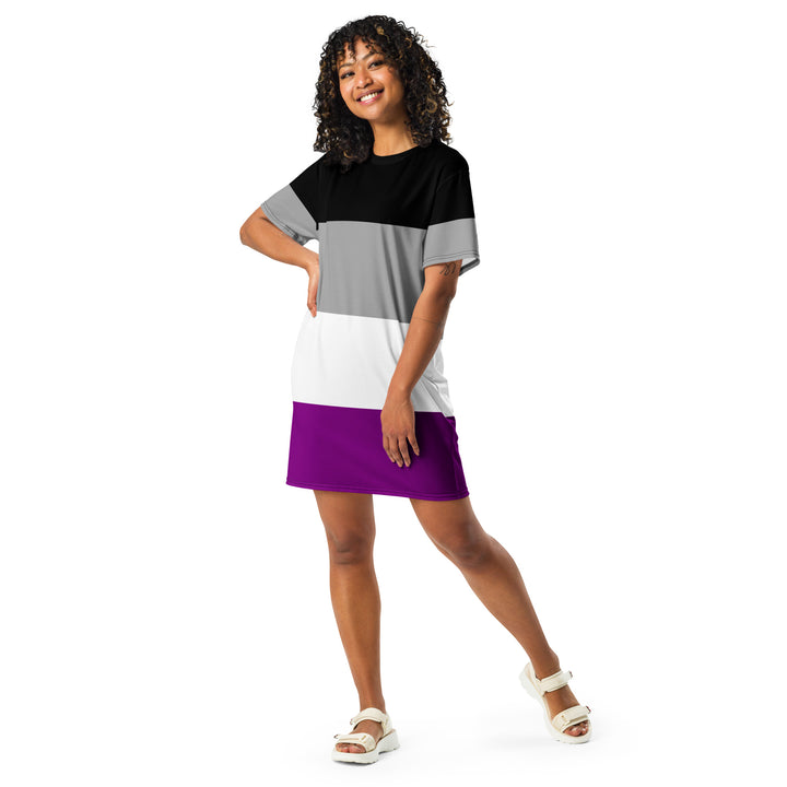 Asexual Pride Flag T-shirt Dress Dresses The Rainbow Stores