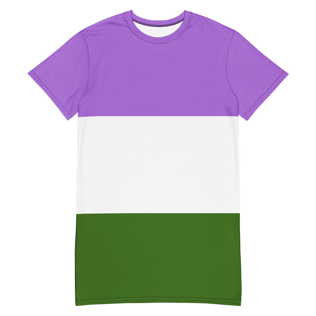 Genderqueer Pride Flag T-shirt Dress Dresses The Rainbow Stores