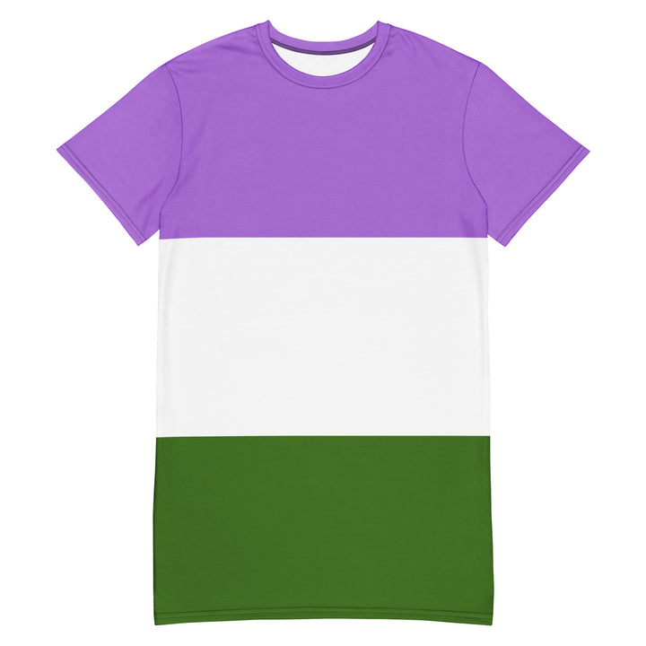 Genderqueer Pride Flag T-shirt Dress Dresses The Rainbow Stores