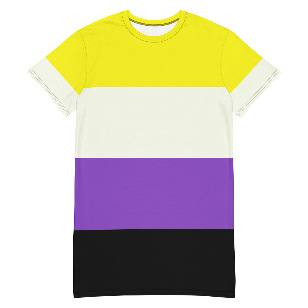 Non Binary Pride Flag T-shirt Dress Dresses The Rainbow Stores
