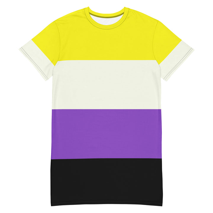 Non Binary Pride Flag T-shirt Dress Dresses The Rainbow Stores