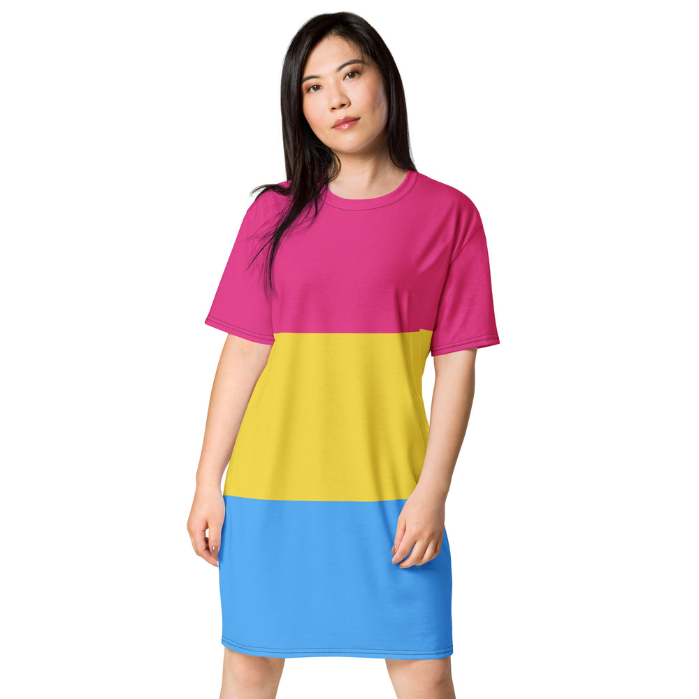 Pansexual Pride Flag T-shirt Dress Dresses The Rainbow Stores