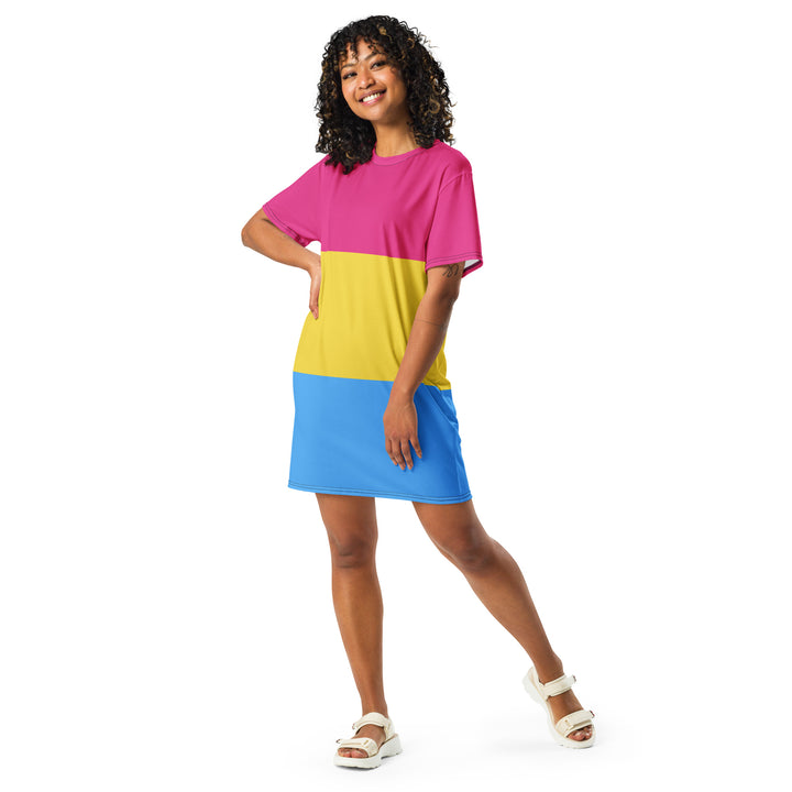 Pansexual Pride Flag T-shirt Dress Dresses The Rainbow Stores