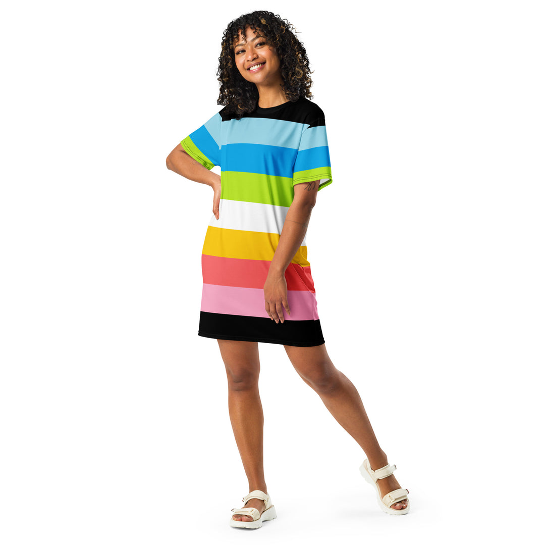 Queer Pride Flag T-shirt Dress The Rainbow Stores Queer Pride Flag T-shirt Dress The Rainbow Stores