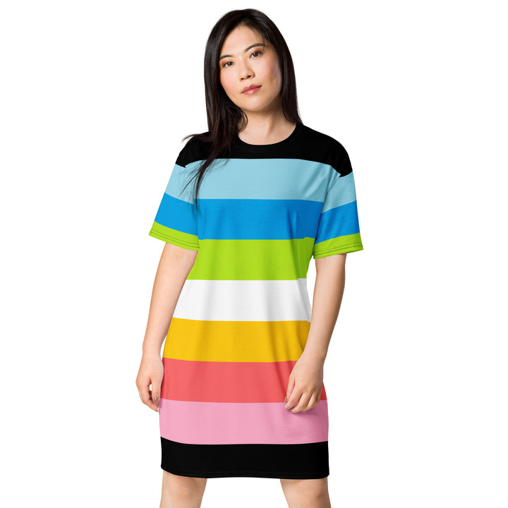 Queer Pride Flag T-shirt Dress Dresses The Rainbow Stores