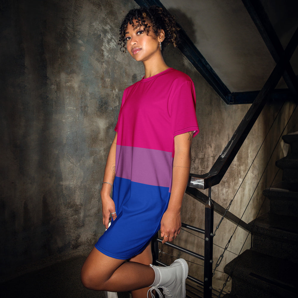 Bisexual Pride Flag T-shirt Dress Dresses The Rainbow Stores