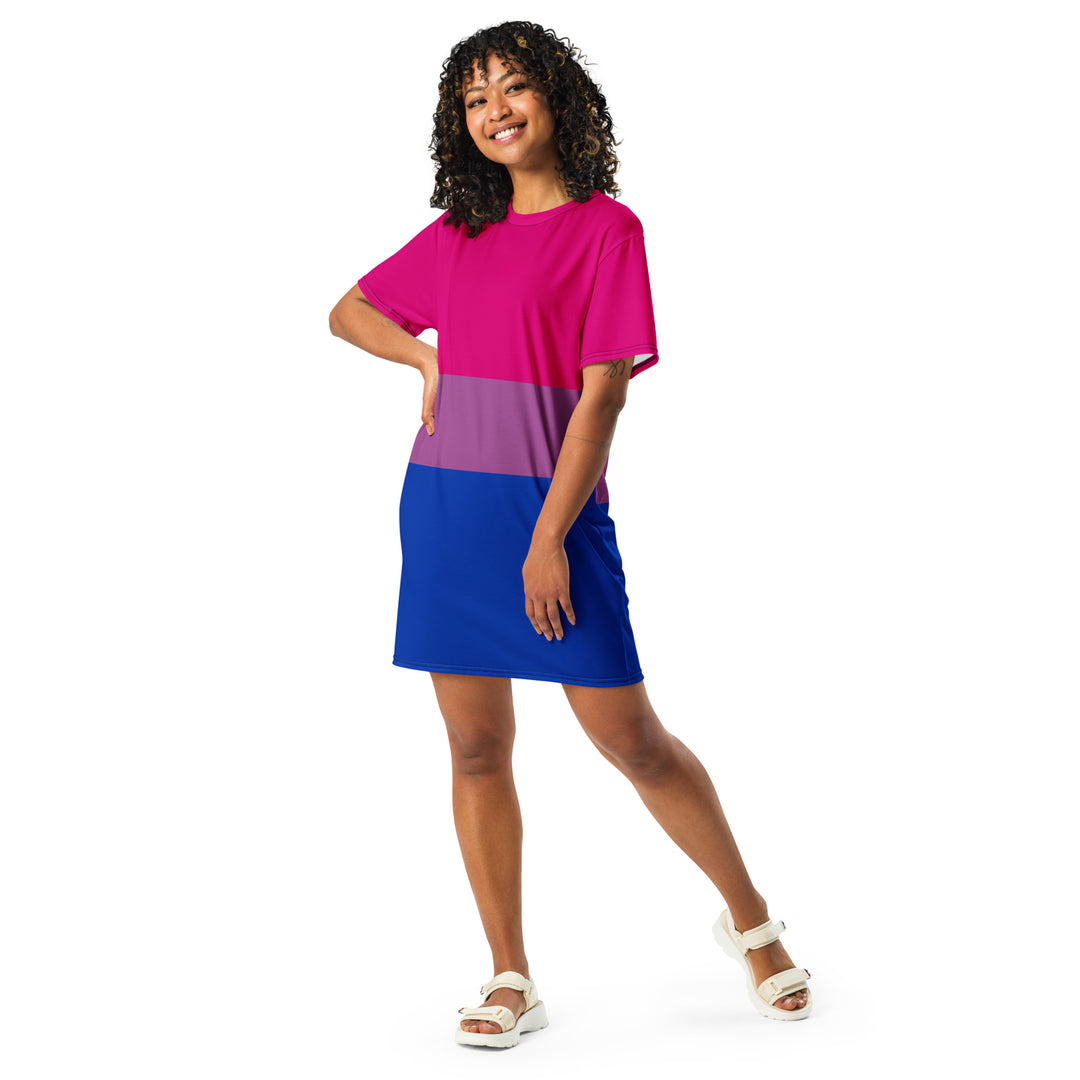 Bisexual Pride Flag T-shirt Dress Dresses The Rainbow Stores