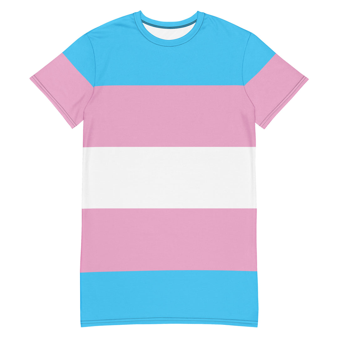 Trans Pride Flag T-shirt Dress Dresses The Rainbow Stores