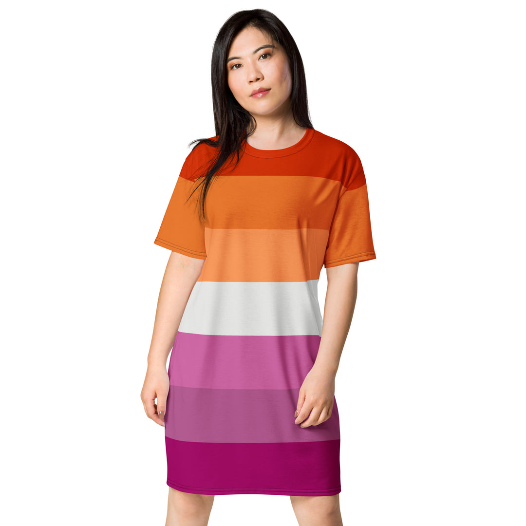 Lesbian Pride Flag T-shirt Dress – The Rainbow Stores Lesbian Pride Flag T-shirt Dress – The Rainbow Stores