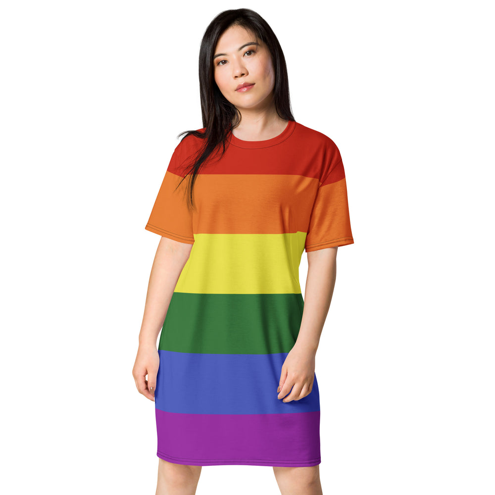 Rainbow Pride Flag T-shirt Dress Dresses The Rainbow Stores
