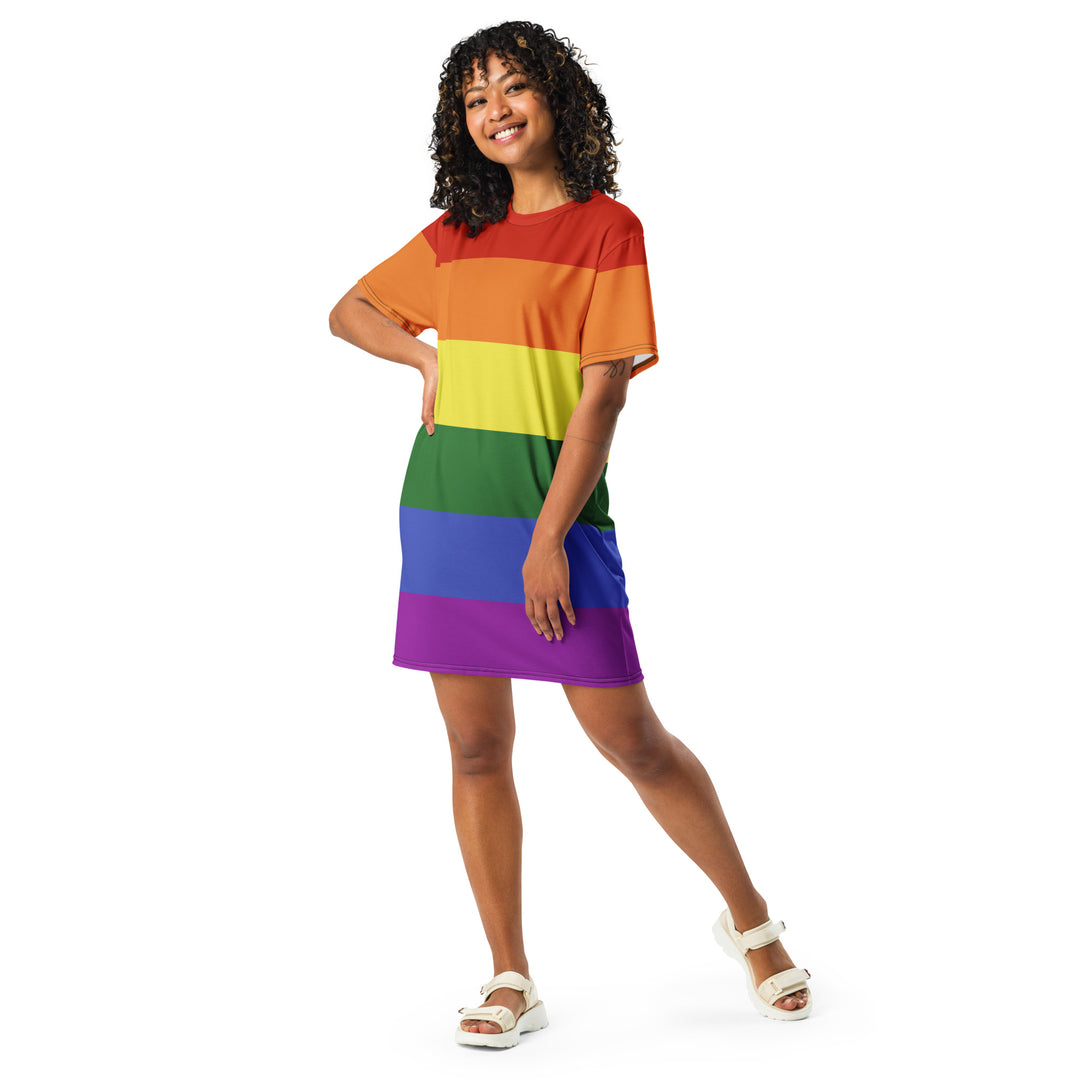 Rainbow Pride Flag T-shirt Dress Dresses The Rainbow Stores