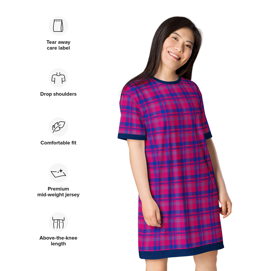 Bisexual Tartan T-shirt Dress Dresses The Rainbow Stores