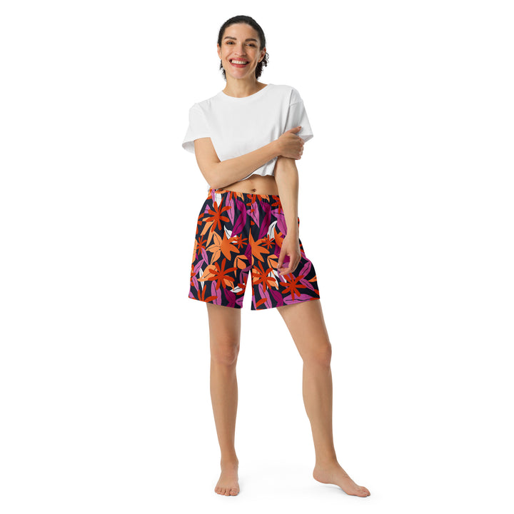 Floral Pattern Long Shorts In Lesbian Colours Shorts Long The Rainbow Stores