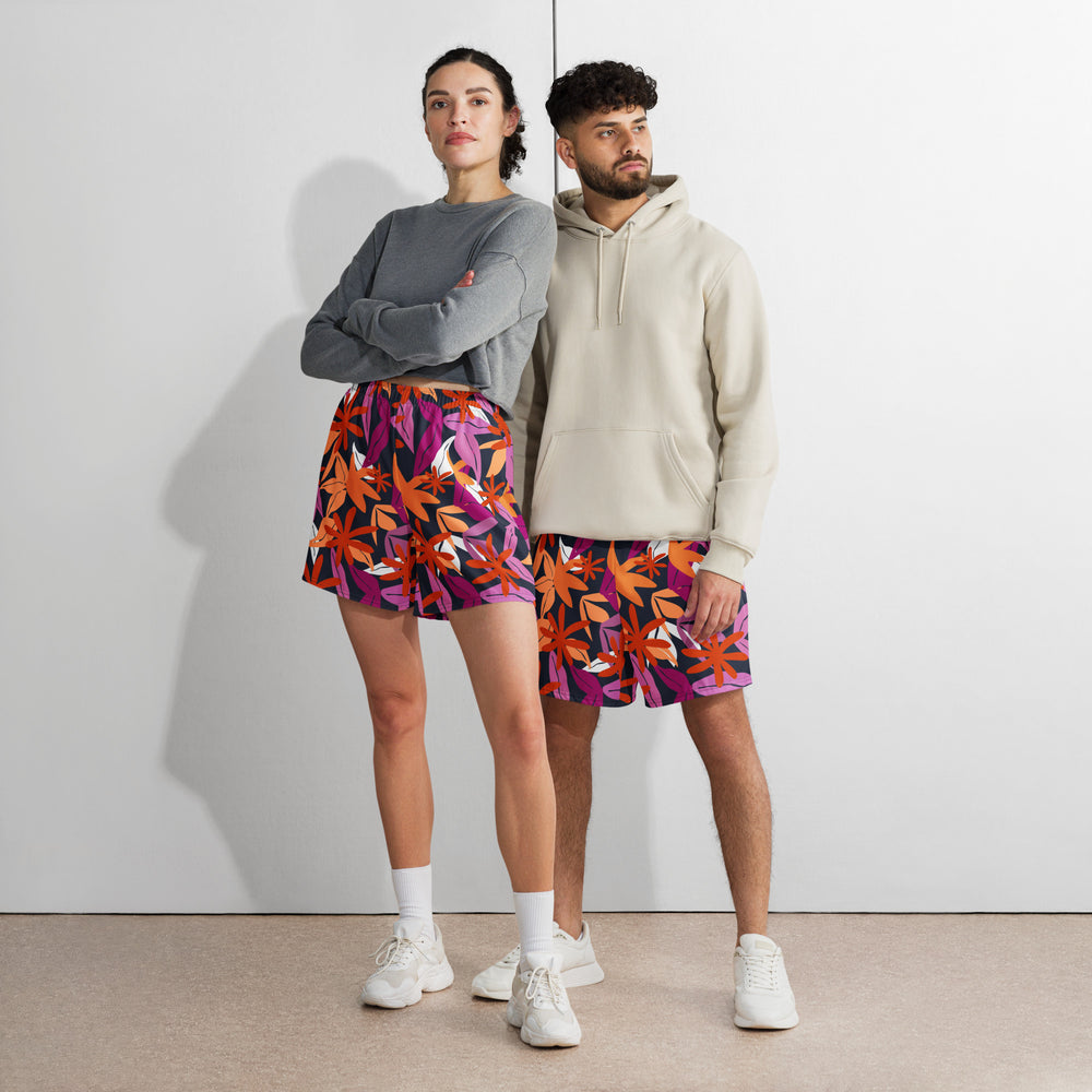 Floral Pattern Long Shorts In Lesbian Colours Shorts Long The Rainbow Stores
