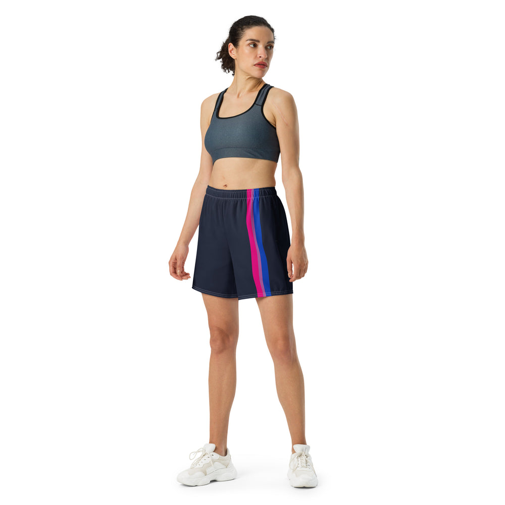 Bisexual Pride Flag Stripe Blue Athletic Long Shorts Shorts Long The Rainbow Stores