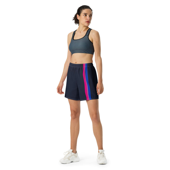 Bisexual Pride Flag Stripe Blue Athletic Long Shorts Shorts Long The Rainbow Stores