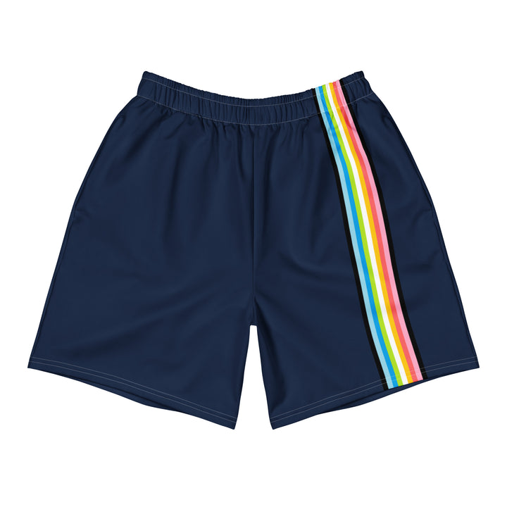Queer Pride Flag Stripe Blue Athletic Long Shorts Shorts Long The Rainbow Stores