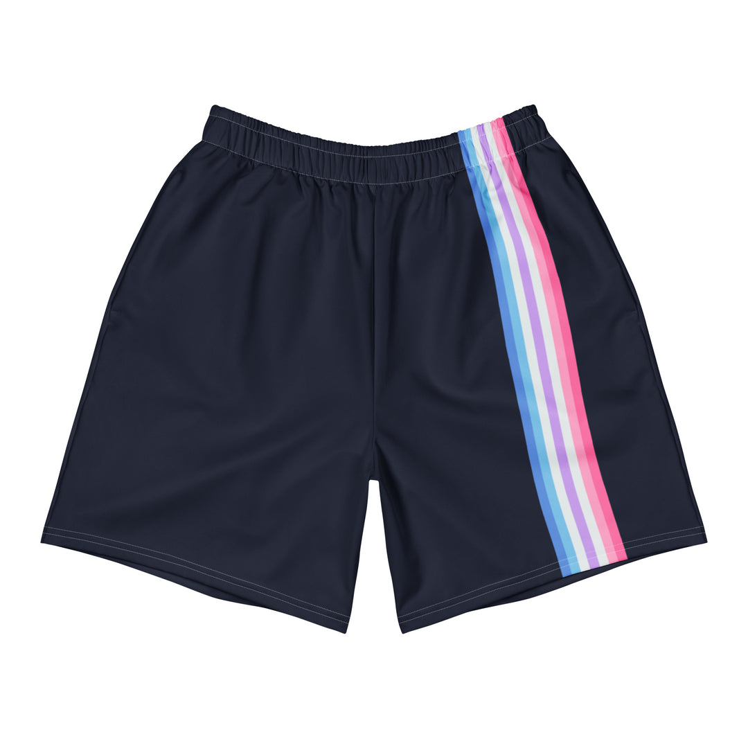 Bigender Pride Flag Stripe Blue Unisex Athletic Long Shorts The Rainbow Stores